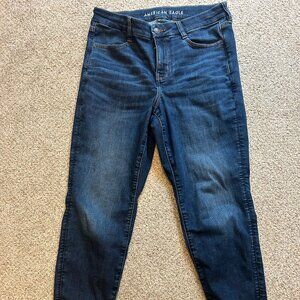 AE Next Level Curvy V-Waist High-Waisted Jegging Dark - 10 short